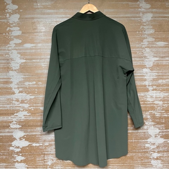 Aday Something Borrowed Shirt Moss Slimming Athleisure Classic Womens L - Picture 5 of 6